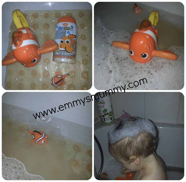 Finding Nemo Soft and Gentle Bubble Bath messy faces, www.emmysmummy.com, H&A, Tots100, finding nemo soft and gentle bubble bath, review