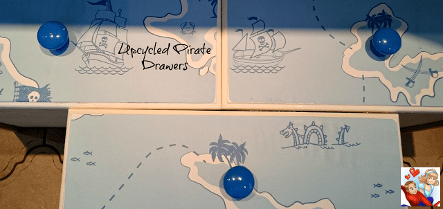 How to make a Pirate Themed Upcycled Bedside Table 3 piratedrawers