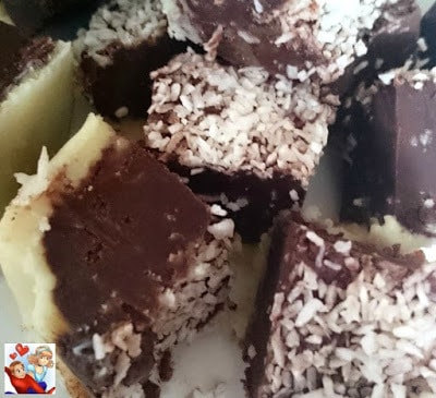 Layered Chocolate and Coconut Fudge Recipe 2 Chocolate26CoconutFudge