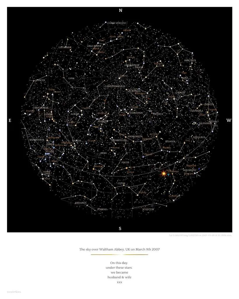 A Star Map in your own home #Review 3 greaterskies classic black 40x50 cm
