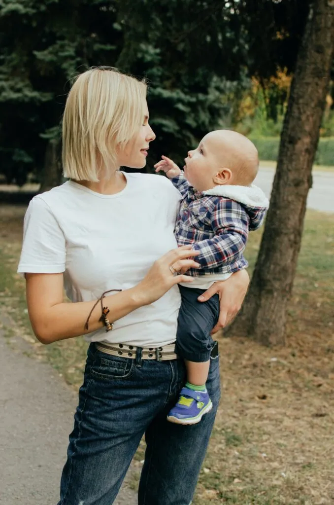 Mummy in Vogue: Top Fashion Pieces Trendy Mamas 2 mother cuddling baby 1