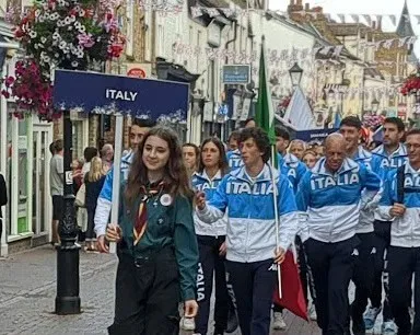 TVL Moments that connect us - coming together and sharing family memories #AD 4 emily carrying the italy sign parade