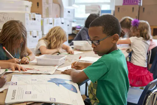 Students working on classroom projects