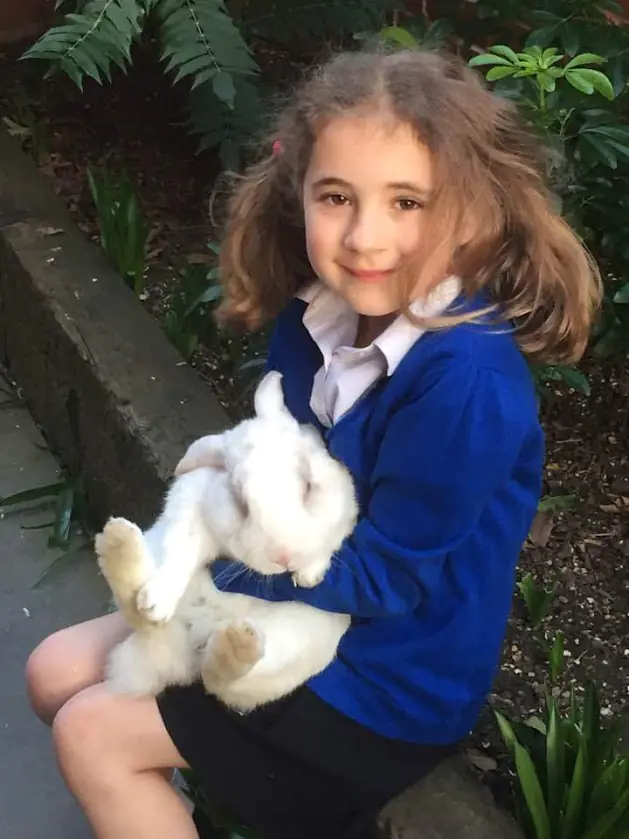 emmy with rabbit